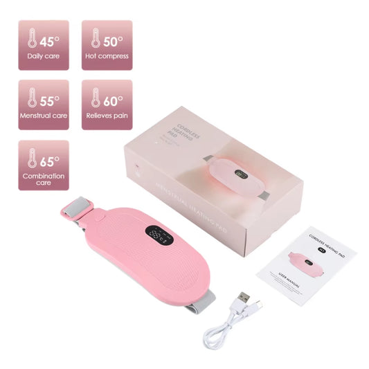 Electric Period Cramp Massager Vibrator Heating Belt for Menstrual Relief Pain Waist Stomach Warming Women Gift Rechargeable