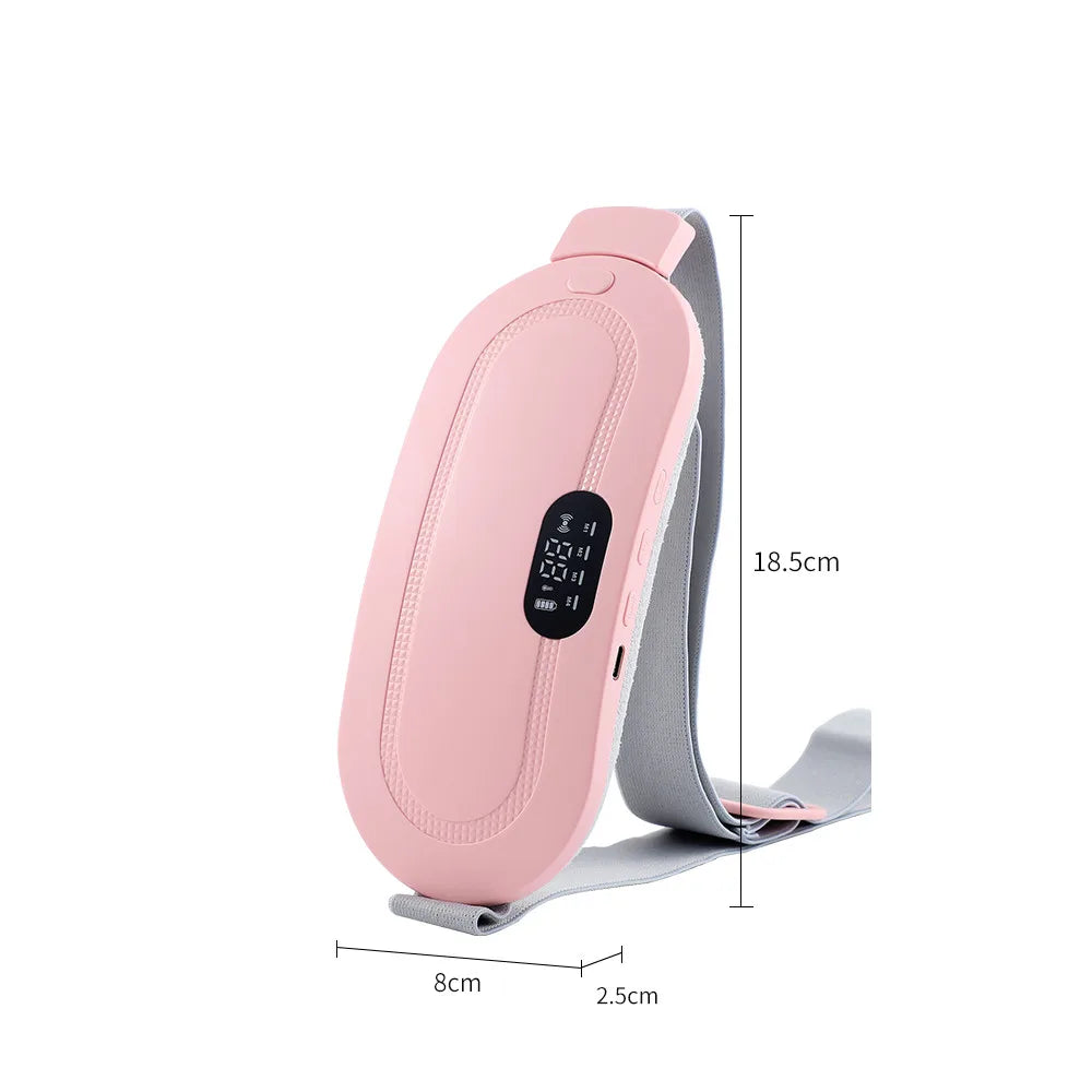 Electric Period Cramp Massager Vibrator Heating Belt for Menstrual Relief Pain Waist Stomach Warming Women Gift Rechargeable