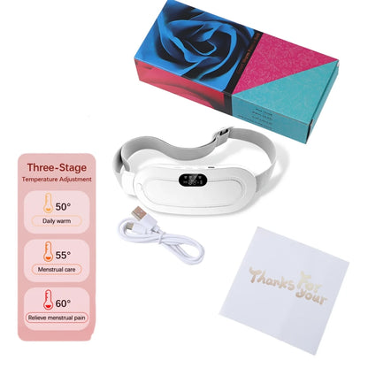 Electric Period Cramp Massager Vibrator Heating Belt for Menstrual Relief Pain Waist Stomach Warming Women Gift Rechargeable