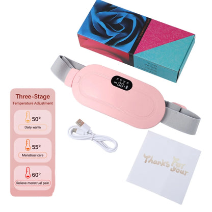 Electric Period Cramp Massager Vibrator Heating Belt for Menstrual Relief Pain Waist Stomach Warming Women Gift Rechargeable